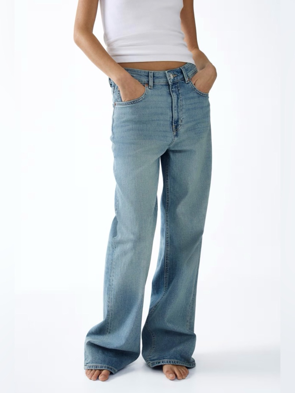 H&M High Rise Wide Leg Jeans - Picture 5 of 6